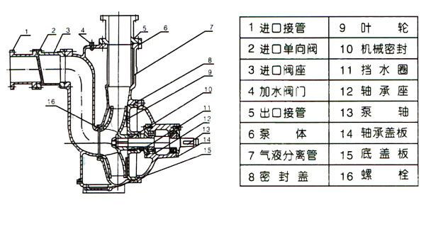 ZW型自吸式無堵塞糖心视频破解版（結構圖）