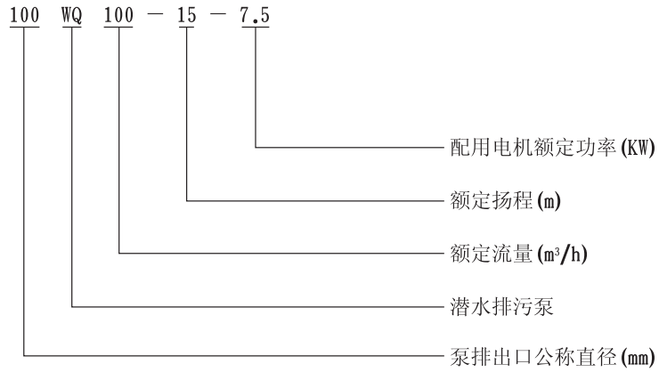 WQ高效固定式潛水糖心视频破解版型號意義